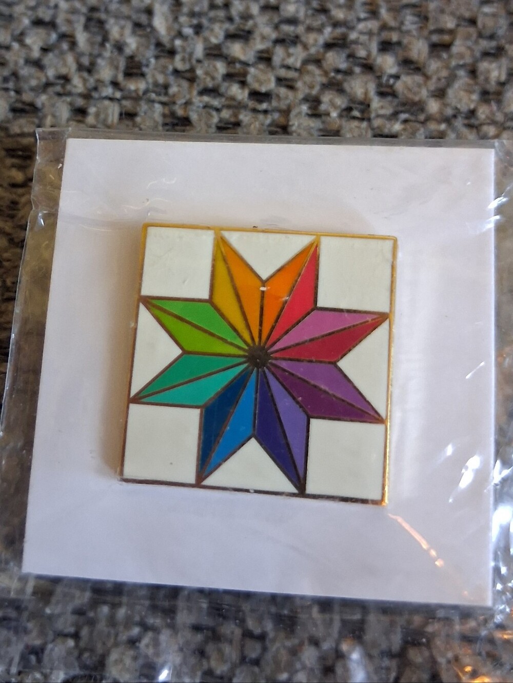 Enamel Starburst Rainbow Pin